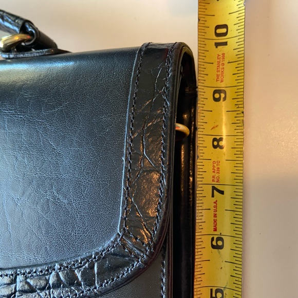 Vintage High End BELLE ROSE Black Leather Briefcase Attaché Purse Hand Bag RARE - Picture 14 of 16